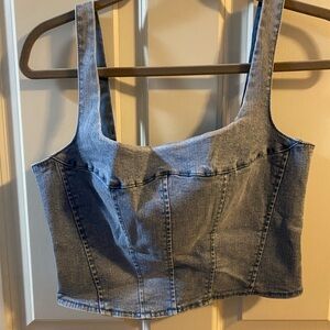 Classic Denim Blue Crop Top